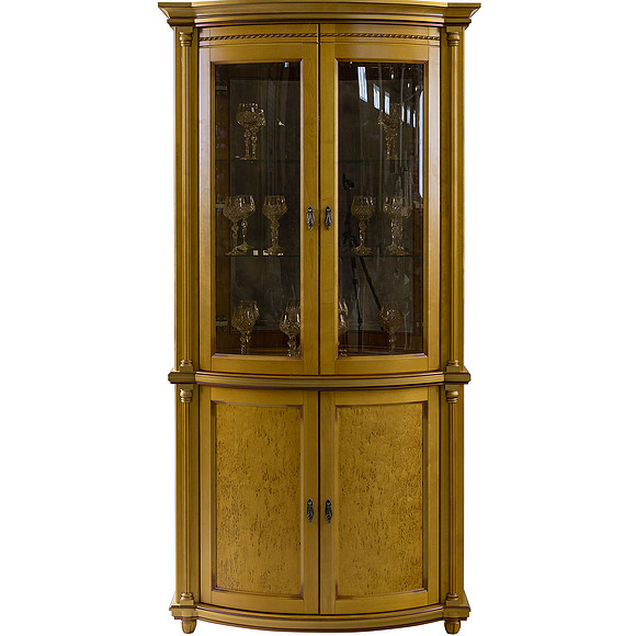 Шкаф с витриной «Валенсия 2з» П244.15, Цвет: Янтарь