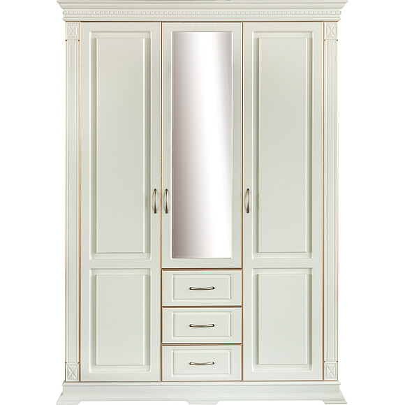 Шкаф «Верди Люкс» П434.10, Цвет: Слоновая кость с золочением