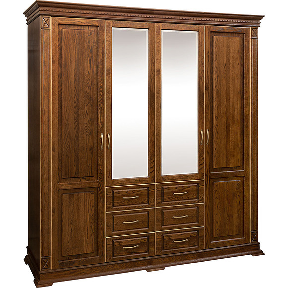 Шкаф «Верди Люкс» П434.01, Цвет: Черешня с золочением