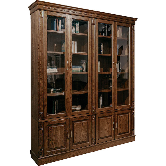 Набор мебели для библиотеки «Верди Люкс 4» П523.Н4, Цвет: Черешня (Shkaf_biblioteka_Verdi_Luks_4_P523-H4_chereshn.jpg) Набор мебели для библиотеки «Верди Люкс 4» П523.Н4, Цвет: Черешня