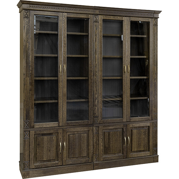 Набор мебели для библиотеки «Верди Люкс 4» П523.Н4, Цвет: Табак (Shkaf_biblioyeka_Verdi_Luks_4_P523-H4_tabak.jpg) Набор мебели для библиотеки «Верди Люкс 4» П523.Н4, Цвет: Табак