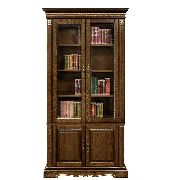 Шкаф комбинированный «Милана 2Д» П396.10, Цвет: Черешня с золочением