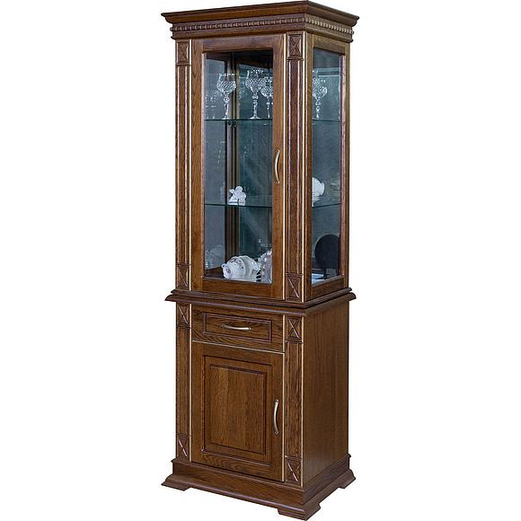 Шкаф комбинированный «Верди Люкс 1з» П487.34-01з, Цвет: Черешня с золочением