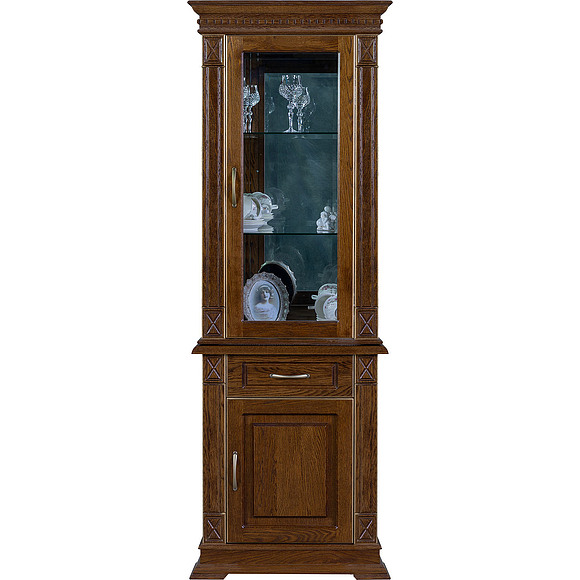 Шкаф комбинированный «Верди Люкс 1з» П487.34, Цвет: Черешня с золочением