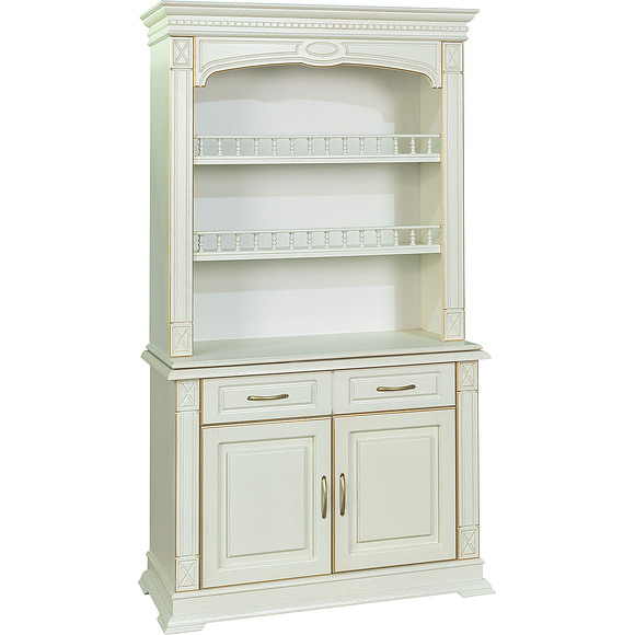 Шкаф комбинированный «Верди Люкс 2/1» П487.41, Цвет: Слоновая кость с золочением