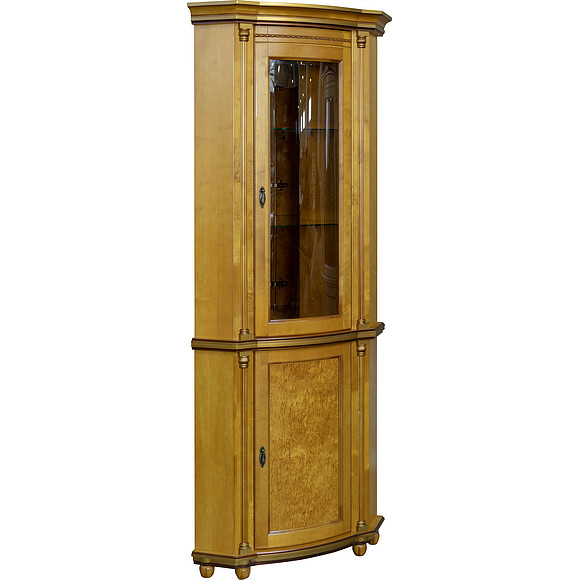 Шкаф с витриной «Валенсия 1уз» П244.13, Цвет: Янтарь