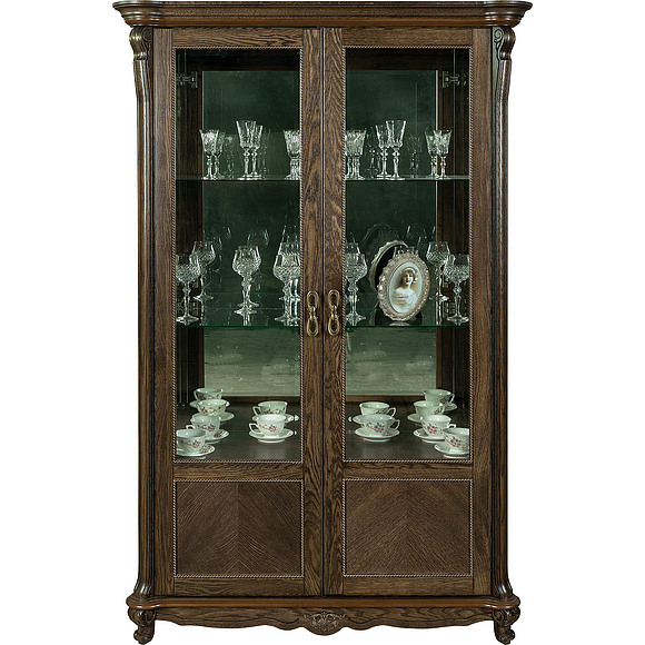 Шкаф с витриной «Алези 2» П350.19, Цвет: Табак