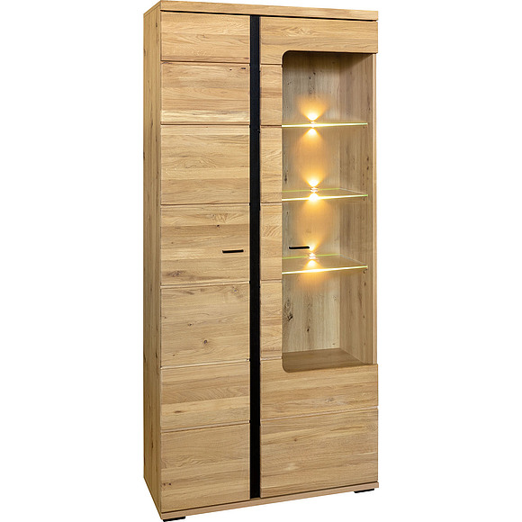 Шкаф с витриной «Сонос» П572.01, Цвет: Дуб натуральный (Shkaf_s_vetrinoi_Sonos_P572-01_dyb_natyralnii-chernii.jpg) Шкаф с витриной «Сонос» П572.01, Цвет: Дуб натуральный