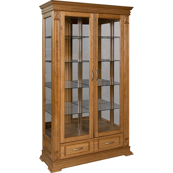 Шкаф с витриной «Верди Люкс 2з» П487.21з, Цвет: Дуб рустикаль