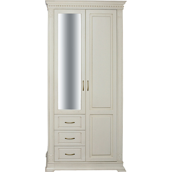 Шкаф комбинированный для прихожей «Верди Люкс» П433.12Z, Цвет: Слоновая кость