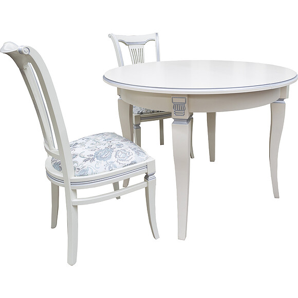 Стол «Валенсия 12А» П358.09, Цвет: Античная темпера с серебром