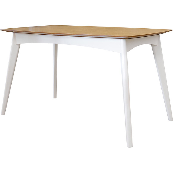 Стол «Моника», Цвет: Молоко+дуб натуральный, Механизм трансформации: с механизмом, Размер: 1400x800 мм