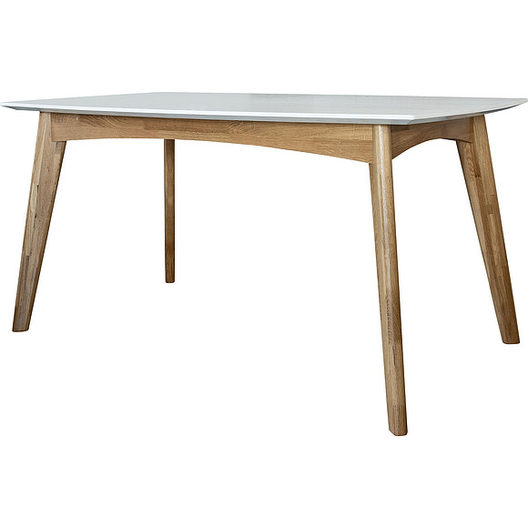 Стол «Моника», Цвет: Молоко+дуб натуральный, Механизм трансформации: без механизма, Размер: 1600x900 мм