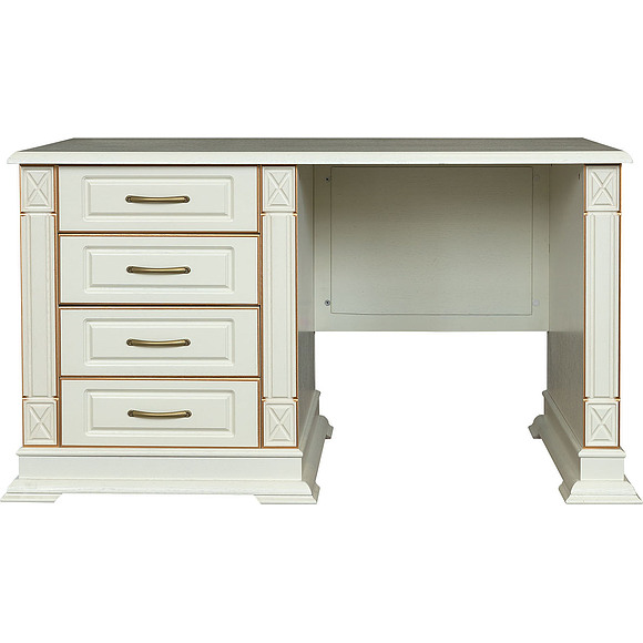 Стол письменный «Верди Люкс 9.1» П432.14-01, Цвет: Слоновая кость с золочением