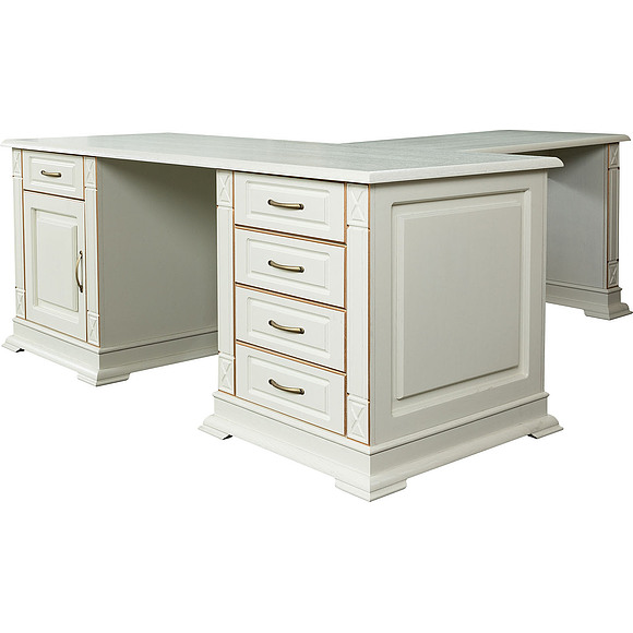 Стол письменный «Верди Люкс 8» П432.13, Цвет: Слоновая кость с золочением