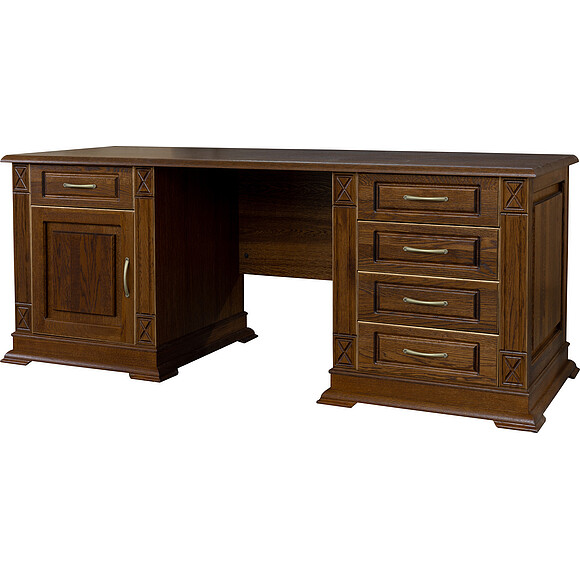 Стол письменный  «Верди Люкс 7» П432.12, Цвет: Черешня с золочением