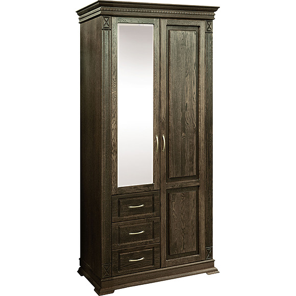 Шкаф комбинированный для прихожей «Верди Люкс» П433.12Z, Цвет: Табак