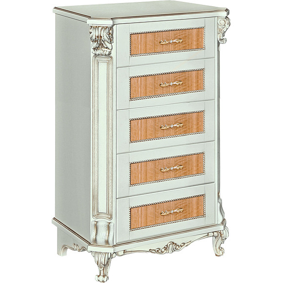 Комод «Альба 04с» П524.04с, Цвет: Слоновая кость с золочением