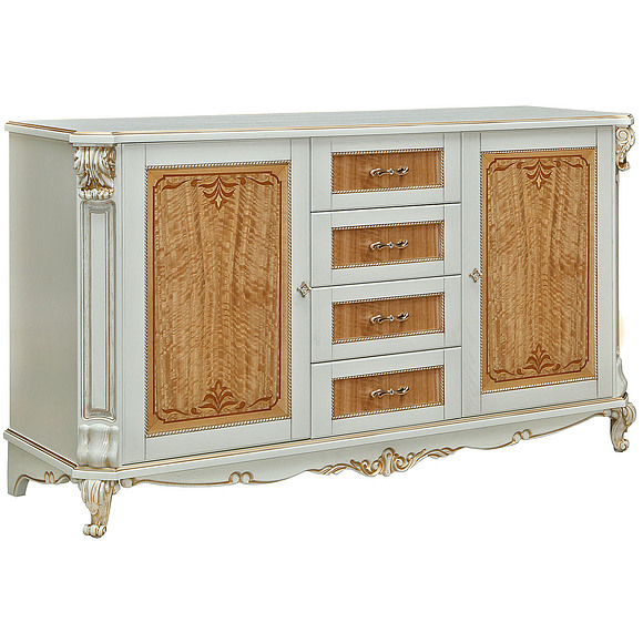 Тумба «Альба 14/1с» П485.14/1с, Цвет: Слоновая кость с золочением