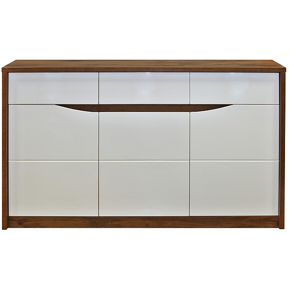 Тумба «Монако» П510.03, Материал: каркас без подсветки, Цвет: Дуб Саттер+Белый глянец