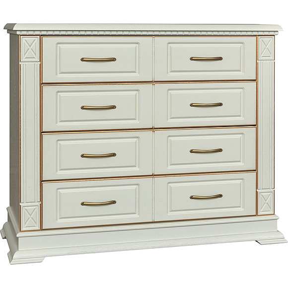 Комод «Верди Люкс» П434.02, Цвет: Слоновая кость с золочением