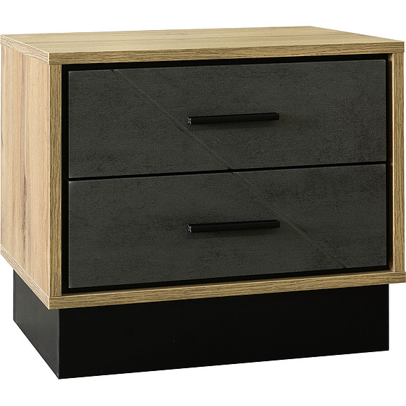 Тумба прикроватная «Лайн» П620.04, Цвет: Камень серый/Дуб вотан/Чёрный