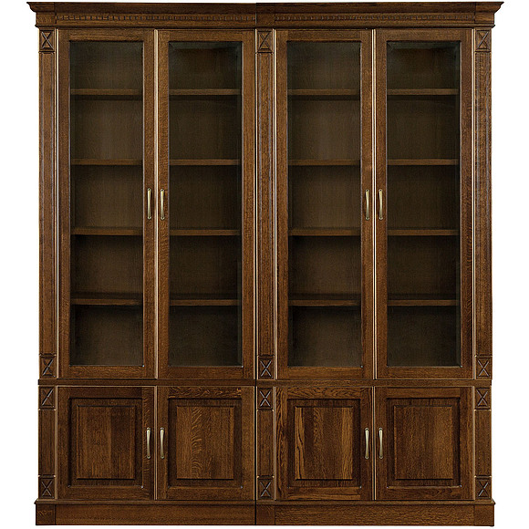 Набор мебели для библиотеки «Верди Люкс 4» П523.Н4, Цвет: Черешня с золочением (Verdi-Lyuks-4-P523-N4-chereshnya_.jpg) Набор мебели для библиотеки «Верди Люкс 4» П523.Н4, Цвет: Черешня с золочением