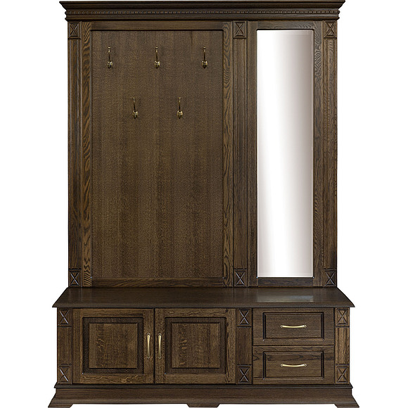 Тумба с вешалкой и зеркалом «Верди Люкс» П433.04Z, Цвет: Венге