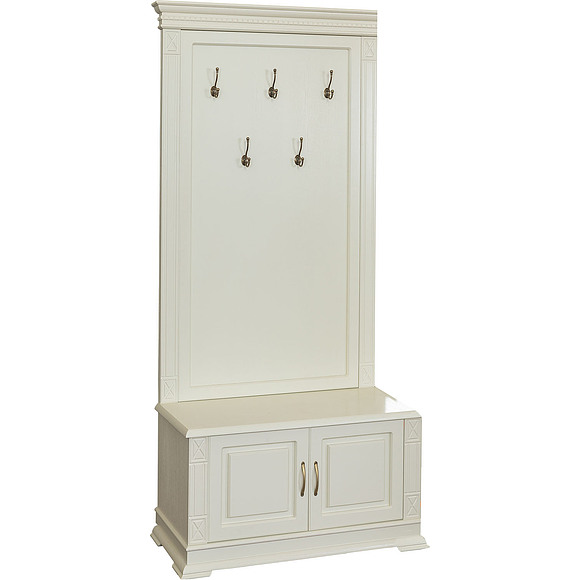 Тумба с вешалкой «Верди Люкс» П433.05, Цвет: Слоновая кость