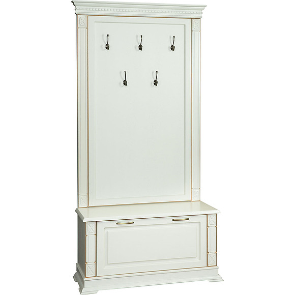 Тумба с вешалкой «Верди Люкс» П433.06, Цвет: Слоновая кость с золочением