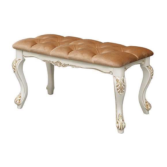 Банкетка «Альба 25» П524.25, Цвет: Слоновая кость с золочением