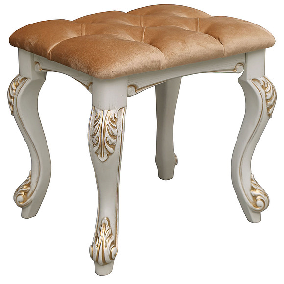 Банкетка «Альба 26» П524.26, Цвет: Слоновая кость с золочением (alba_26_524_26_slkzol.jpg) Банкетка «Альба 26» П524.26, Цвет: Слоновая кость с золочением