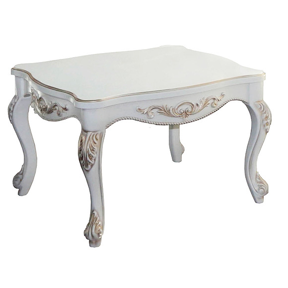 Стол журнальный «Альба 02» П497.02, Цвет: Слоновая кость с золочением