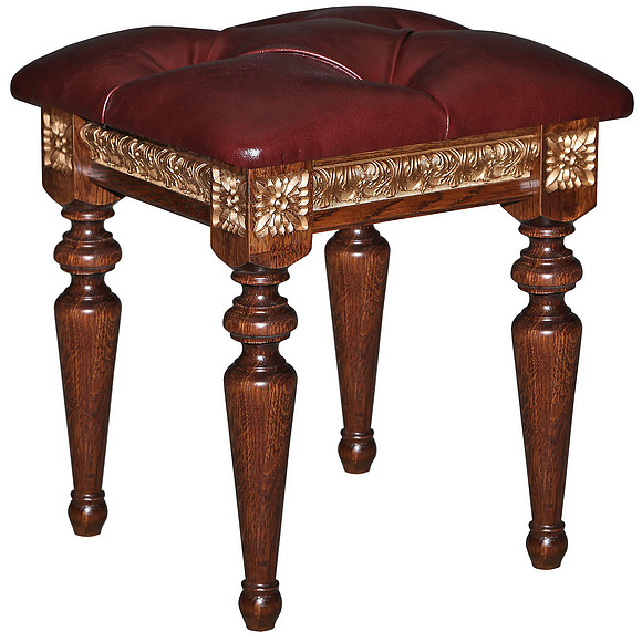 Банкетка «Милана 26» П294.26, Материал: натуральная кожа, Цвет: Черешня с золочением