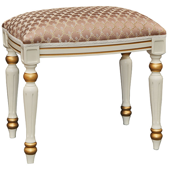 Банкетка «Премиум» 2056, Цвет: Слоновая кость с золочением