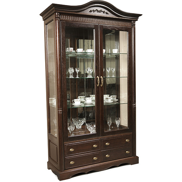 Шкаф с витриной 2д «Паола 2114» БМ670, Цвет: Горячий шоколад