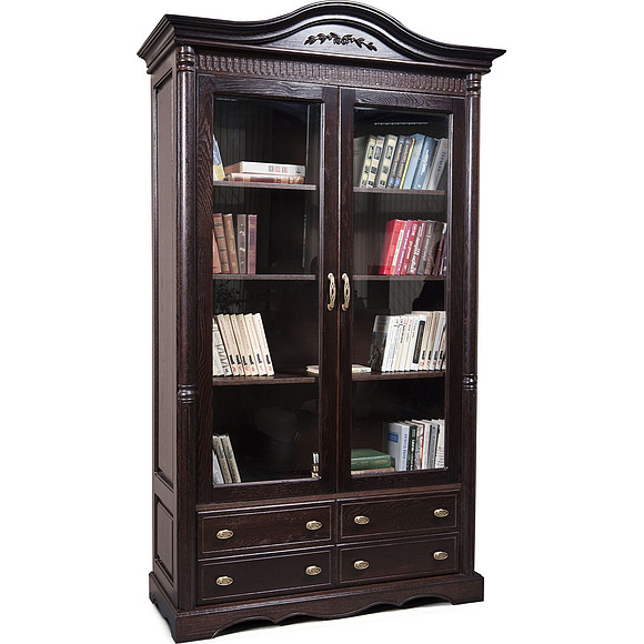 Шкаф книжный 2д «Паола 2151» БМ672, Цвет: Горячий шоколад