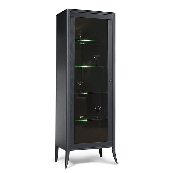 Шкаф с витриной «Тиффани 2425-01» БМ680, Цвет: Антрацит