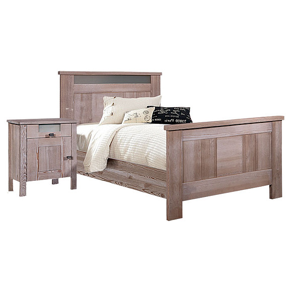 Кровать одинарная 1-09 «Доминика 2118Бр» БМ711, Цвет: брашированный серо-бежевый