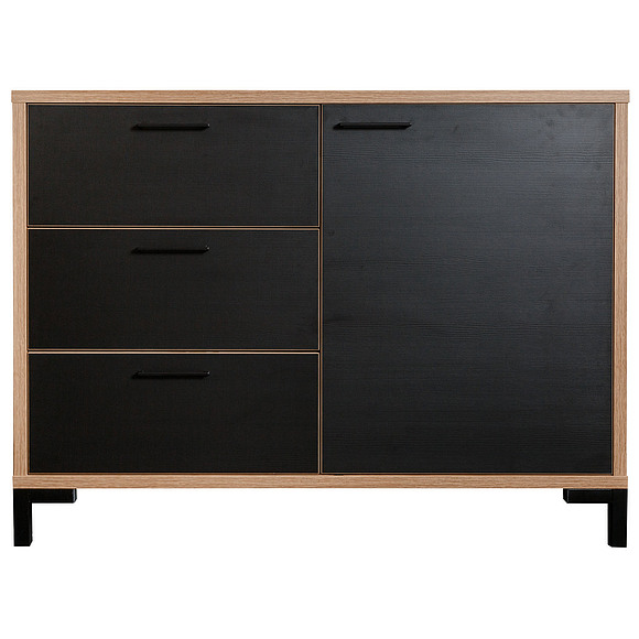 Комод «Блэквуд» П558.04, Цвет: Дуб Вотан + чёрный