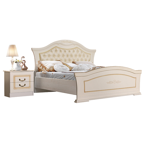 Кровать двойная «Элиза» БМ841, Цвет: Белая ваниль, Спальное место: 2000x1600 мм, Размер: 2093x1769x1224 мм (krovat-s-tumboy-Eliza_Belaya_vanil.jpg) Кровать двойная «Элиза» БМ841, Цвет: Белая ваниль, Спальное место: 2000x1600 мм, Размер: 2093x1769x1224 мм