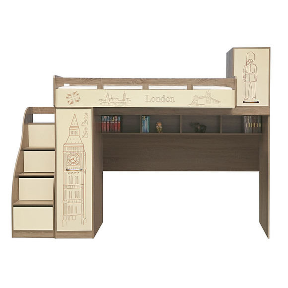 Кровать-чердак «Бритиш» П551.23, Материал: ДСП ламинированная