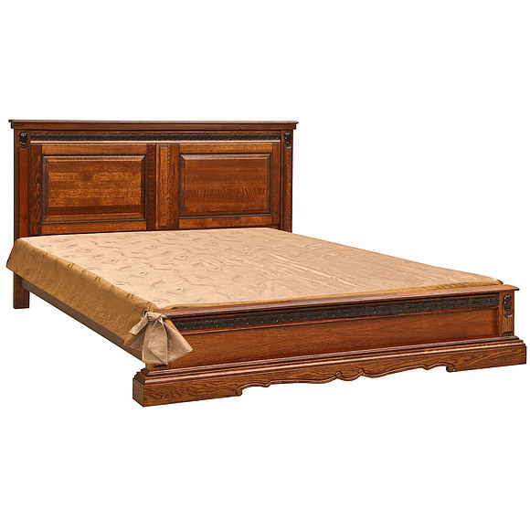 Кровать двойная «Милана» низкое изножье, Цвет: Черешня, Механизм трансформации: без механизма, Спальное место: 2000x1600 мм, Размер: 2187x1772x1035 мм