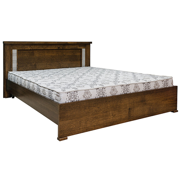 Кровать двойная «Тунис», Материал: ДСП+шпон, Цвет: Венге+серебро, Спальное место: 2000x1600 мм