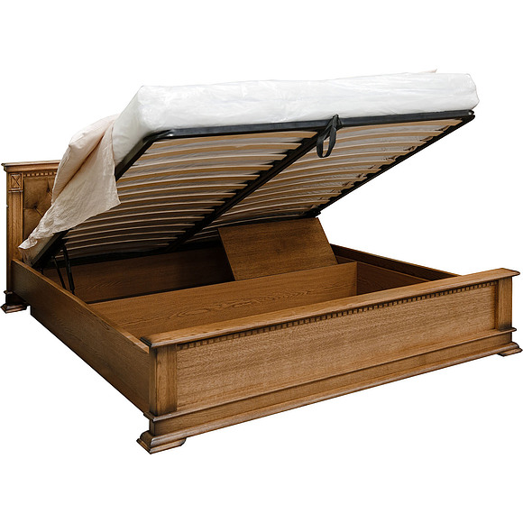 Кровать двойная «Верди Люкс 16/1ПП» П434.08/1пп с подъёмным механизмом, Цвет: Дуб рустикаль с патинированием