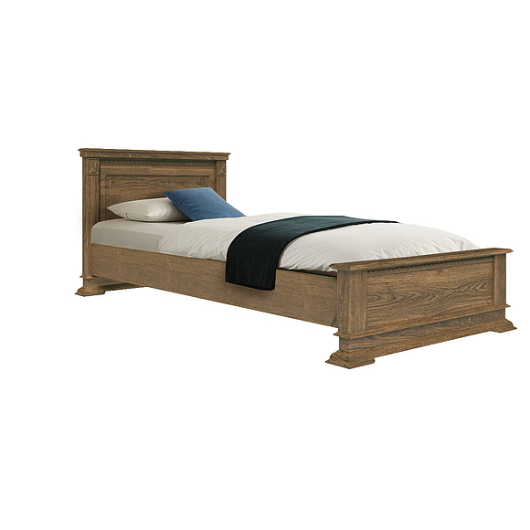 Кровать одинарная «Верди Люкс» с низким изножьем, Цвет: Дуб рустикаль, Механизм трансформации: без механизма, Спальное место: 2000x800 мм, Размер: 2187x974x851 мм