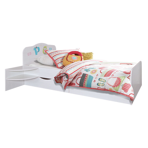 Кровать одинарная «Соната» П439.35Д15, Цвет: Принт «Буквы»