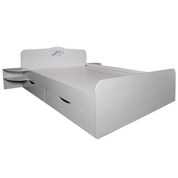 Кровать двойная «Соната», Цвет: Принт «Цветок», Спальное место: 2000x1600 мм