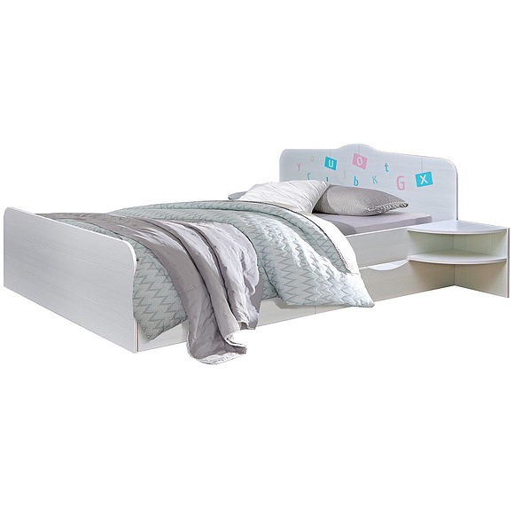 Кровать двойная «Соната», Цвет: Принт «Буквы», Спальное место: 2000x1600 мм