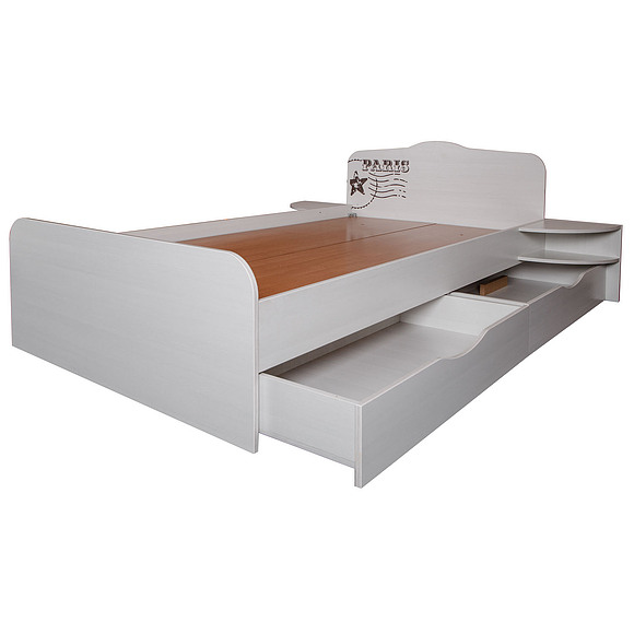 Кровать двойная «Соната», Цвет: Принт «Париж», Спальное место: 2000x1600 мм